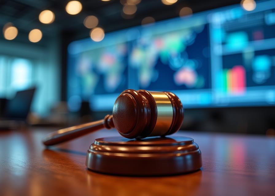 Global logistics and legal compliance illustration